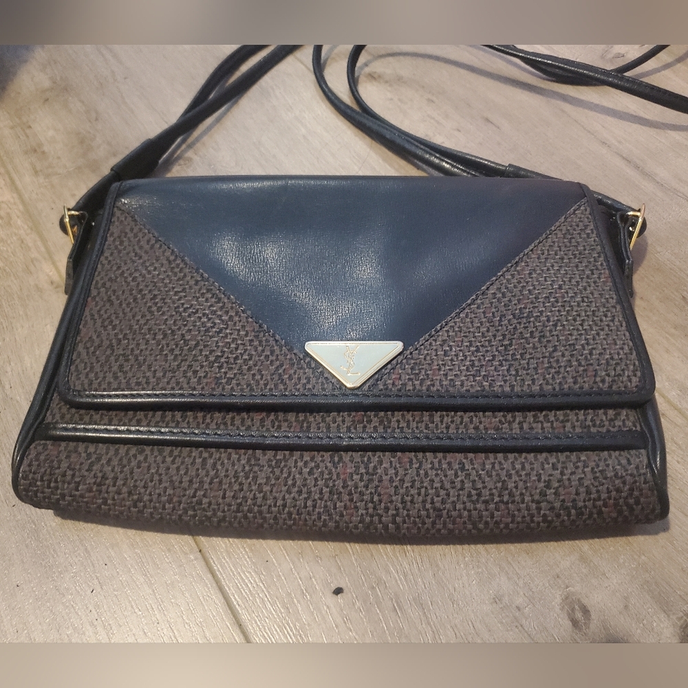 Yves Saint Laurent Black and Brown Crossbody Bag
